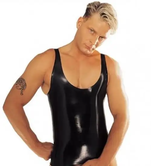 Латексная майка мужская LATEX VEST SMALL, черная photo 1