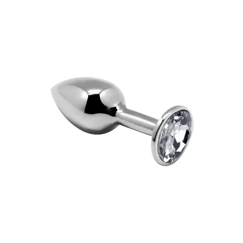 Металлическая анальная пробка с кристаллом Alive Mini Metal Butt Plug White S photo 1