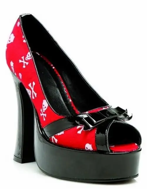 Туфли на высоком каблуке с черепами SKULLY RED photo 1