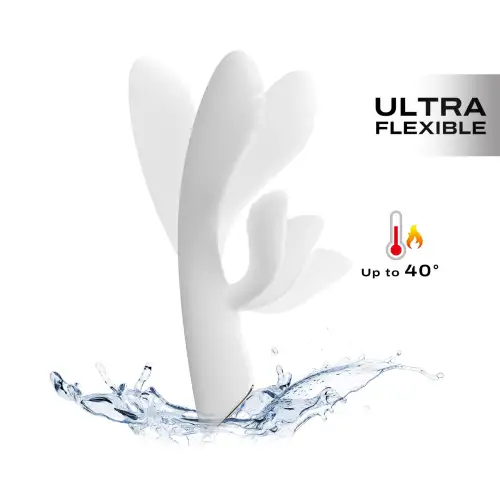 Вибратор-кролик с подогревом Dorcel FLEXI RABBIT WHITE, гибкий ствол photo 1