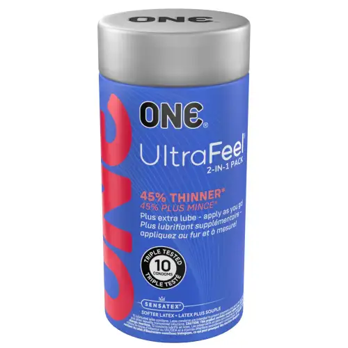Презервативы ONE Ultra Feel, ультратонкие, c дополнительной смазкой, 10 шт, подарочная упаковка-тубу photo 1