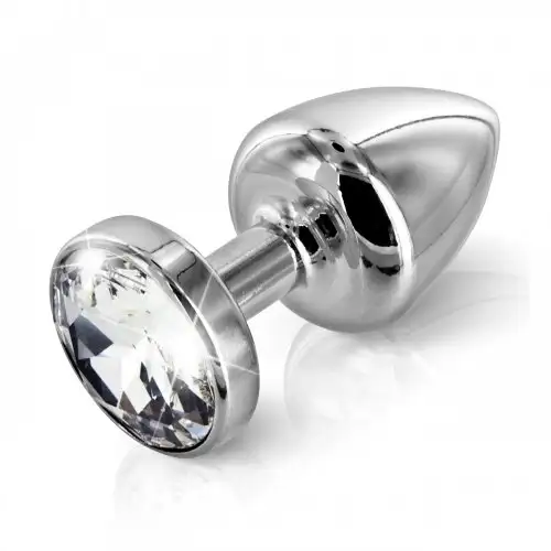 Анальная страза Diogol Anni round stainless steel с кристаллом Сваровски, 35мм photo 1