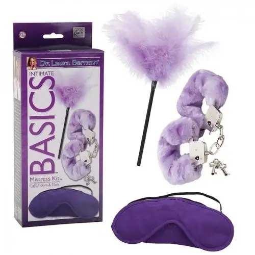 Секс-набор MISTRESS KIT– CUFFS, TICKLER MASK photo 1