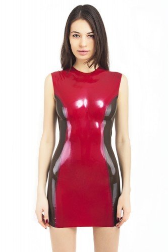 Латексное платье с прозрачными вставками по бокам Latex Dress With Transparent Sides photo 1