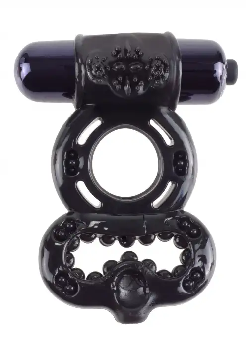 Эрекционное кольцо с вибрацией Infinity Super Ring Black photo 1