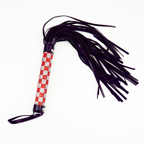 Флогер эко-кожа с кристаллами на ручке – 46 см photo 1