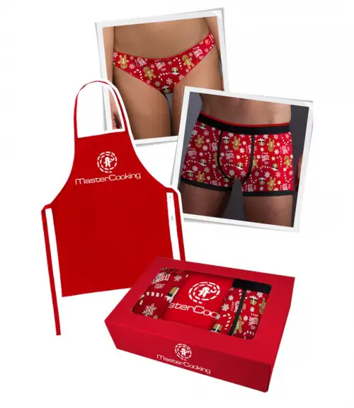 Admas подарочный набор для пары - боксеры, браги и фартук  photo 1