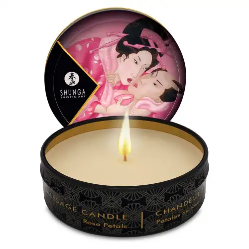Массажная свеча Shunga MINI MASSAGE CANDLE - Rose Petals (30 мл)  photo 1