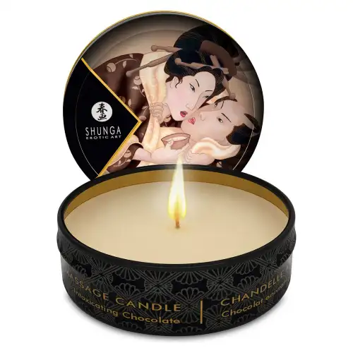Массажная свеча Shunga MINI MASSAGE CANDLE - Intoxicating Chocolate (30 мл)  photo 1