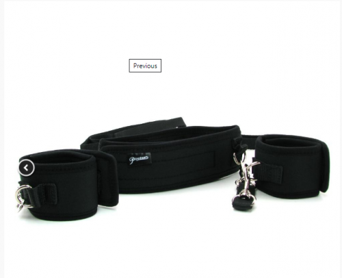 Pipedream Collar with Cuffs and Leash - ошейник с поводком и наручниками photo 1