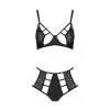 Комплект из эко-кожи Passion Tamaris Set black S/M, бюстгальтер и трусики photo 3