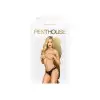 Трусики-бикини Penthouse Catch Me L/XL Black, кружево, узкие ремешки, вырезы на ягодицах, бантик photo 3