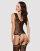 Бодистокинг Obsessive Bodystocking F221 XL/XXL, силуэтный цветочный рисунок, имитация чулок photo 2