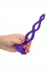 CalExotic Booty Call Silicone Triple Probe - тройная полая анальная пробка, 10,25х3,25 см, пурпурный photo 2