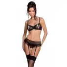Сексуальный комплект с поясом для чулок LOVELIA SET black XXL/XXXL - Passion photo 1