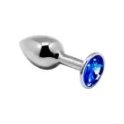Металлическая анальная пробка с кристаллом Alive Mini Metal Butt Plug Blue M photo 1