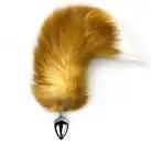 Металлическая анальная пробка с хвостом из натурального меха Art of Sex size M Foxy fox photo 1