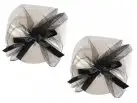 SATIN NIPPLE COVER WITH TULLE FAN DETAIL AND BOW ACCENT O/S IVORY/BLACK photo 1