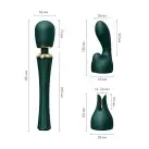 Вибромассажер с насадками Zalo — Kyro Wand Turquoise Green photo 2