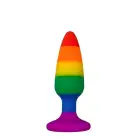 Силиконовая анальная пробка Wooomy Hiperloo Silicone Rainbow Plug S, диаметр 2,4 см, длина 9 см photo 1