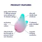 Вакуумный клиторальный стимулятор с вибрацией Satisfyer Mermaid Vibes Mint/Pink, 2 мотора photo 4