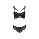 Комплект из эко-кожи с кружевом Loona Set black XXL/XXXL - Passion, бра и трусики photo 5