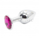 Металлическая анальная пробка со стразом, 75x28 мм photo 4