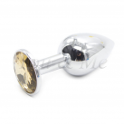 Металлическая анальная пробка со стразом, 75x28 мм photo 6