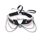 Сексуальний чокер Art of Sex - Karen из натуральной кожи, Черно/Розовый photo 3