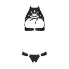Комплект: открытый топ и трусики из эко-кожи Malwia Set with Open Bra black XXL/XXXL — Passion photo 3