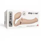 Безремневой страпон с вибрацией Strap-On-Me Vibrating Flesh M, диаметр 3,3см, пульт ДУ, регулируемый photo 6