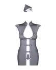 Эротический костюм стюардессы Obsessive Stewardess 3 pcs costume grey L/XL, серый, платье, стринги photo 3