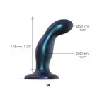 Дилдо Strap-On-Me DILDO PLUG SNAKY METALLIC BLUE, размер M, диаметр 4 см, вводимая длина 15,3 см photo 2