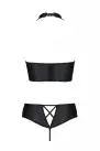 Комплект из экокожи Passion Nancy Bikini 6XL/7XL black, бра и трусики с имитацией шнуровки photo 4