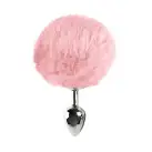 Металлическая анальная пробка М Art of Sex - Metal Butt plug Rabbit Tail, Нежно-розовый photo 2