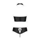 Комплект из эко-кожи Nancy Bikini black L/XL - Passion, бра и трусики с имитацией шнуровки photo 6