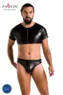 Комплект мужского белья под латекс Passion 057 Set Peter XXL/XXXL Black, кроп-топ, стринги photo 5
