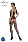 Бодистокинг Passion ECO BS007 black, с доступом, силуэтный рисунок, имитация подвязок photo 2