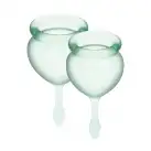 Набор менструальных чаш Satisfyer Feel Good (light green), 15мл и 20мл, мешочек для хранения photo 1