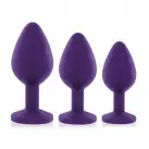 Набор анальных пробок с кристаллом Rianne S: Booty Plug Set Purple, диаметр 2,7см, 3,5см, 4,1см photo 2