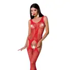 Бодистокинг с имитацией чулок и ажурной вставкой Passion BS072 red photo 1
